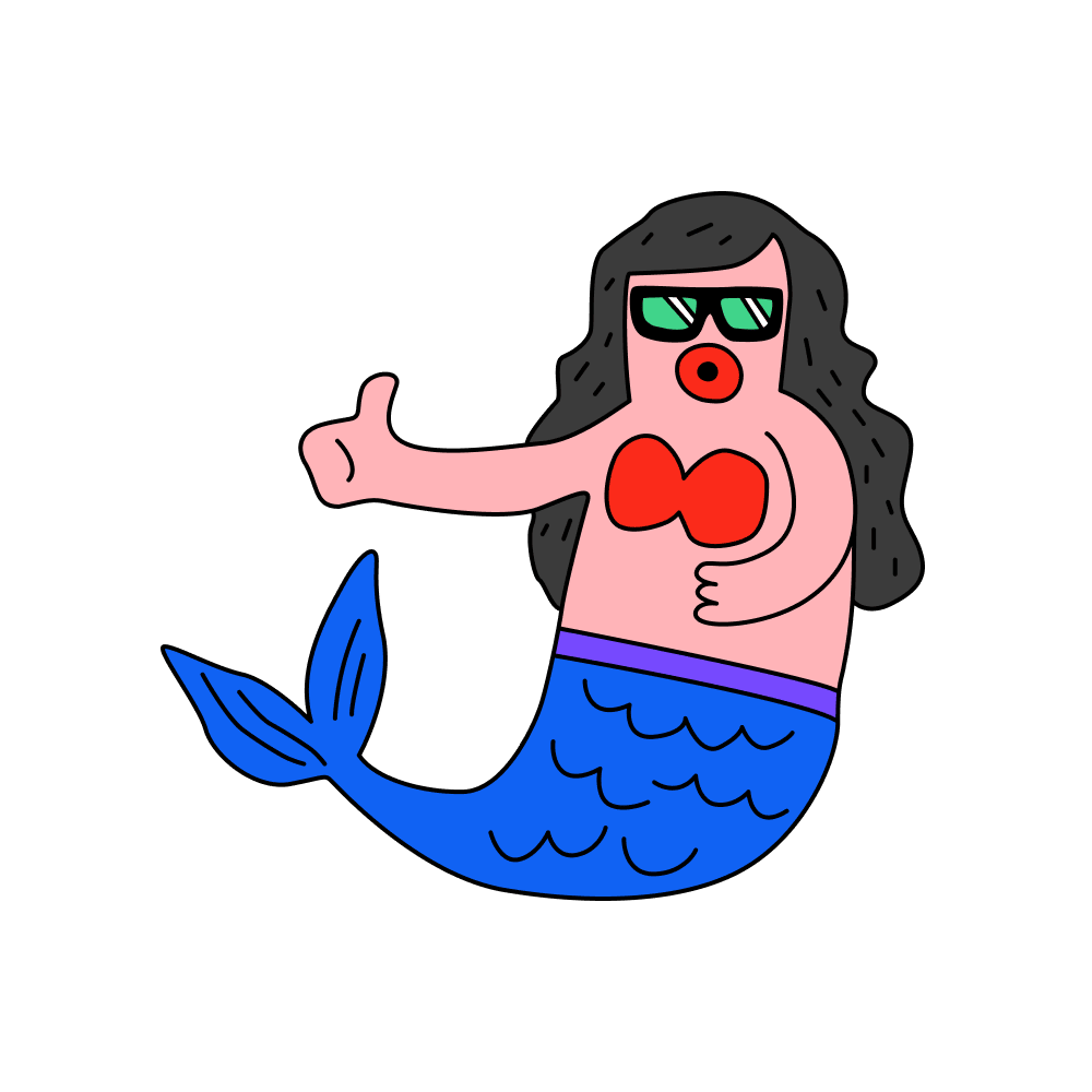 Playful Cartoon Mermaid_filled